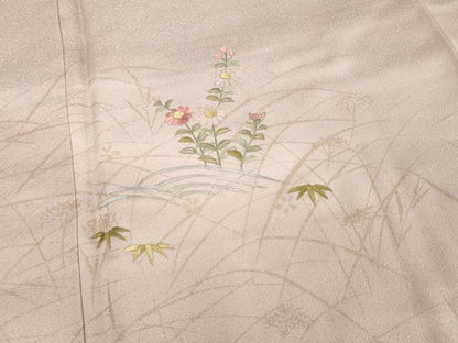 平和屋着物■訪問着 刺繍 草花文 暈し染め 金彩 正絹 逸品 DABE2990cd