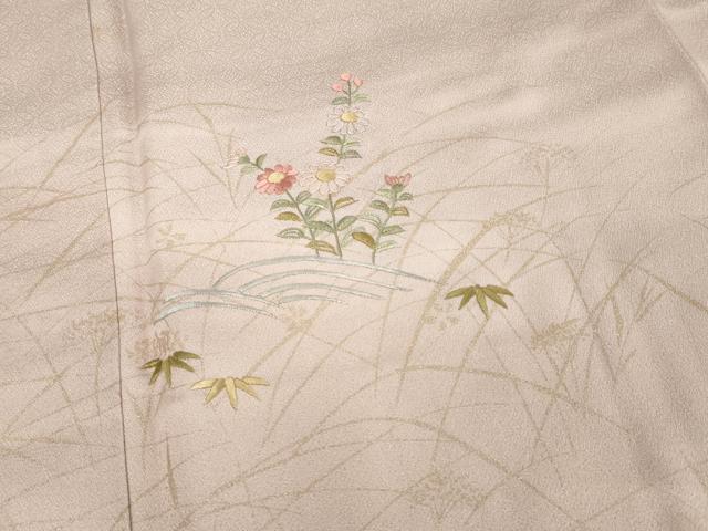平和屋着物■訪問着 刺繍 草花文 暈し染め 金彩 正絹 逸品 DABE2990cd