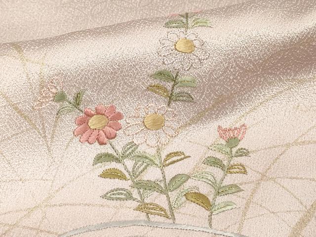 平和屋着物■訪問着 刺繍 草花文 暈し染め 金彩 正絹 逸品 DABE2990cd
