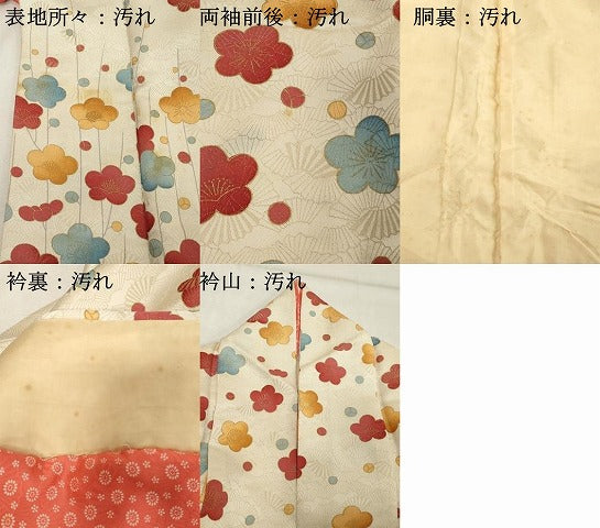 平和屋着物■訪問着 舞梅文 金通し地 正絹 逸品 DABE2993cd