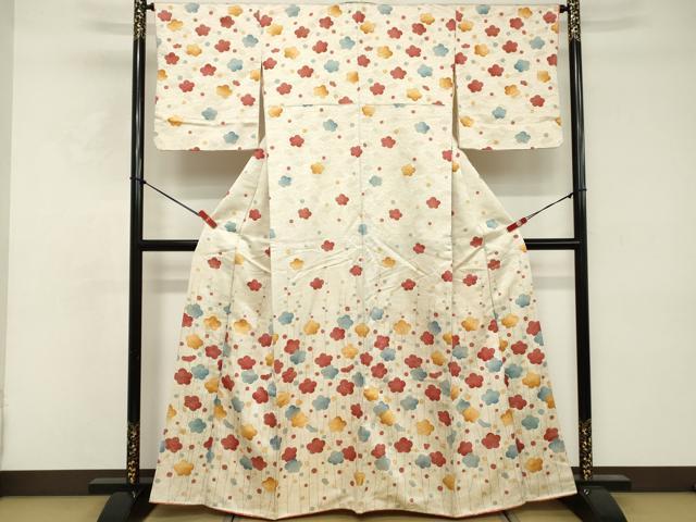 平和屋着物■訪問着 舞梅文 金通し地 正絹 逸品 DABE2993cd