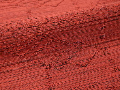 平和屋着物▼西陣 名古屋帯 帯反物 幾何学文様 赤紅色 証紙付き 逸品 未使用 DABE3268we