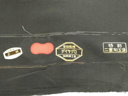 平和屋着物▼男性 羽織・コート 黒生地 反物 羽尺 逸品 未使用 DABE3413we