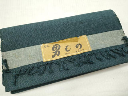 平和屋着物▼男性 紬 反物 着尺 アンサンブル 幾何学文様 遠丈謹製 証紙付き 逸品 未使用 DABE3414we