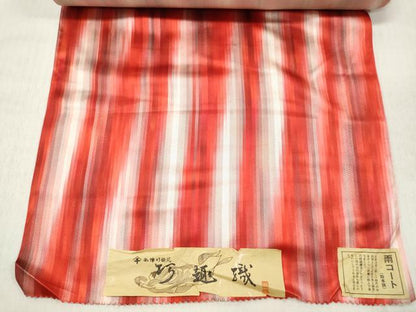 平和屋着物▼羽織・コート 雨コート 反物 羽尺 縞 防水 逸品 未使用 DABE3426we