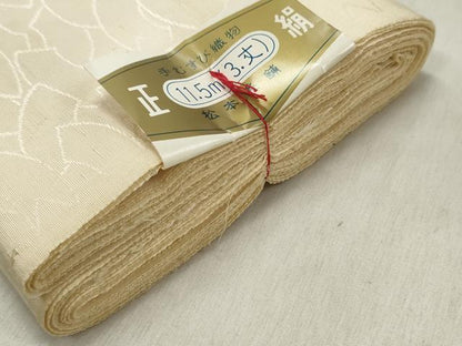 平和屋着物▼白生地 反物 着尺 地紙地紋 生成り色 逸品 未使用 DABE3440we