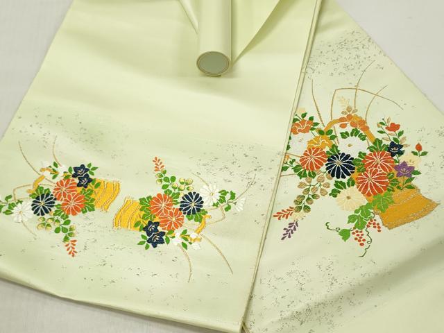 平和屋着物▼西陣 名古屋帯 帯反物 唐織 飾花文 金糸 証紙付き 逸品 未使用 DABE3443we