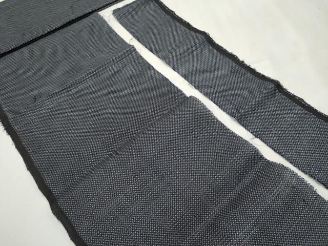 平和屋着物▼羽織・コート　解き反物　羽尺　紬地　亀甲柄　逸品　DABE3469we