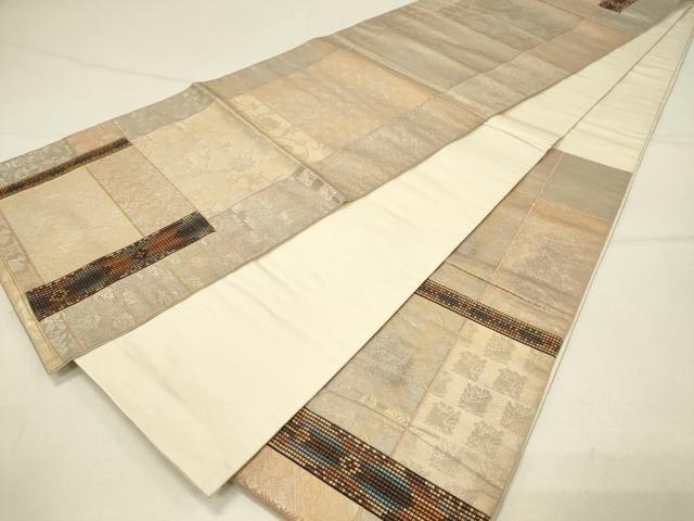 平和屋着物◎太鼓柄袋帯　刺繍　天井吉祥文　金糸　正絹　逸品　DABE3542qp