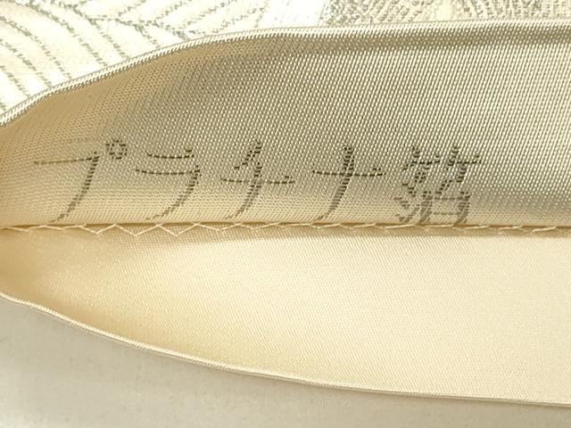 平和屋着物◎六通柄袋帯　唐織　染錦桃山扇面文　プラチナ箔　正絹　逸品　DABE3559qp
