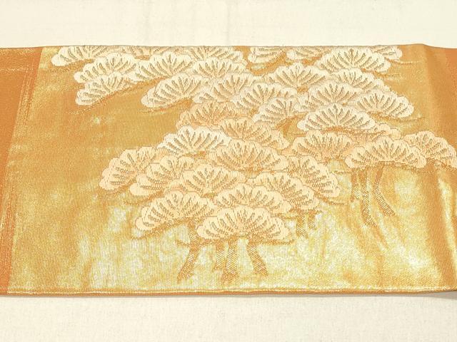 平和屋着物◎九寸名古屋帯　松文　金糸　正絹　逸品　DABE3695qp
