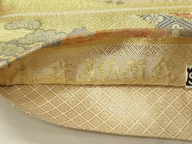 平和屋着物◎宝珠本佐賀錦　六通柄袋帯　花鳥吉祥文　九百錦　金糸　正絹　逸品　DABE3699qp