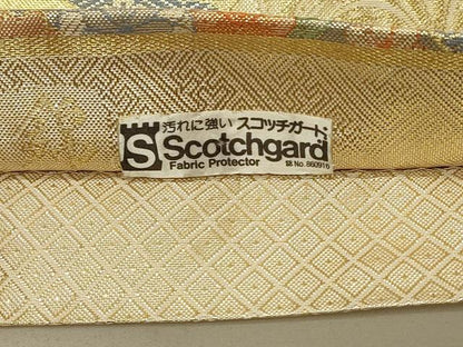 平和屋着物◎宝珠本佐賀錦　六通柄袋帯　花鳥吉祥文　九百錦　金糸　正絹　逸品　DABE3699qp