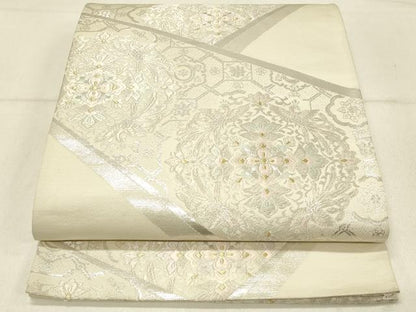 平和屋着物◎六通柄袋帯　唐織　正倉院花鳥文　金銀糸　正絹　逸品　DABE3742qp