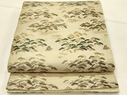平和屋着物◎全通柄　本袋帯　浜松文　正絹　逸品　DABE3773qp