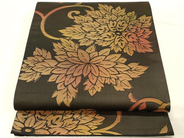 平和屋着物◎六通柄袋帯 花唐草文 正絹 逸品 DABE3784qp