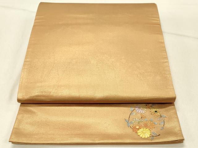平和屋着物◎六通柄袋帯 霞文 ワンポイント 金銀彩 正絹 逸品 DABE3841qp