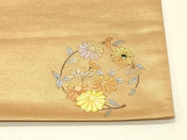 平和屋着物◎六通柄袋帯 霞文 ワンポイント 金銀彩 正絹 逸品 DABE3841qp