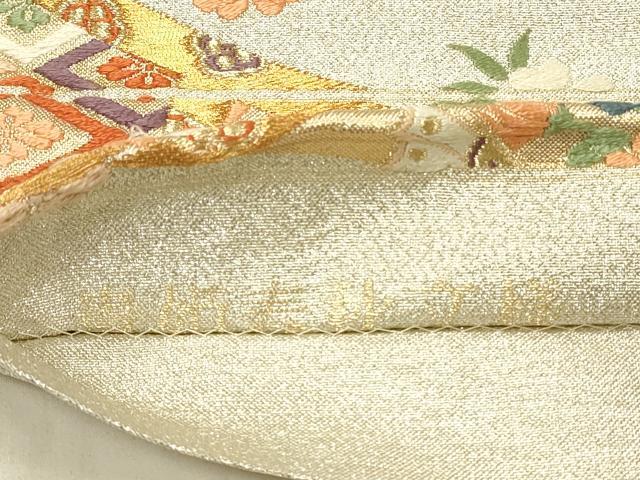 平和屋着物◎六通柄袋帯 唐織 貴姫寿秋文様 金銀糸 正絹 逸品 DABE3918qp