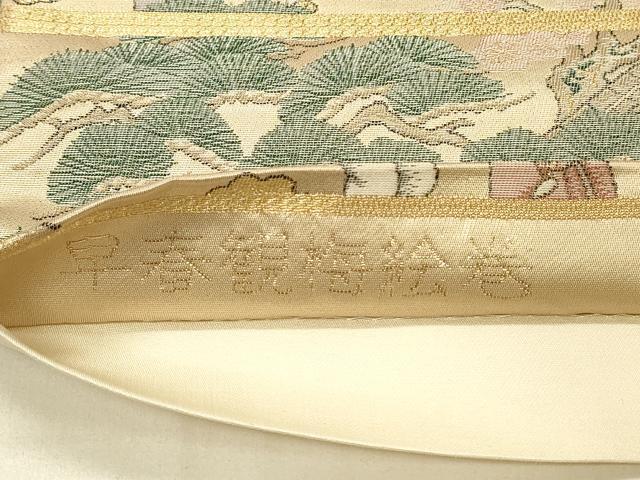 平和屋着物◎六通柄袋帯　早春観梅絵巻　金糸　正絹　逸品　DABE3934qp