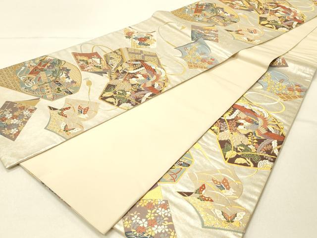 平和屋着物◎西陣 まいづる謹製 六通柄袋帯 唐織 吉祥手箔紋 金銀糸 正絹 逸品 DABE3948qp