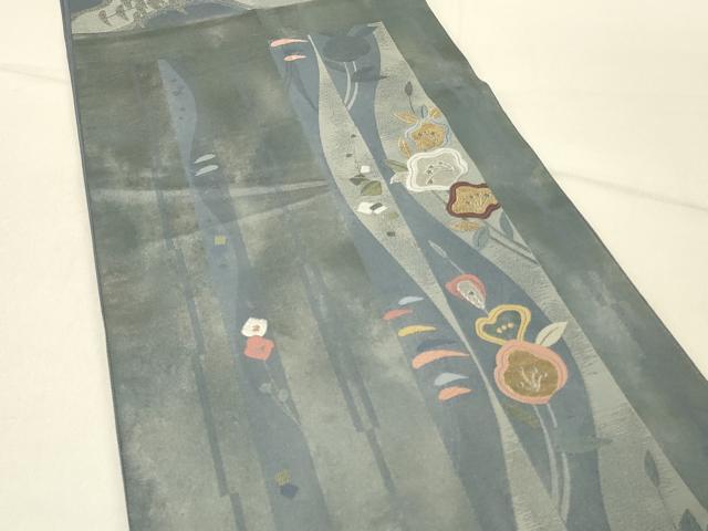 平和屋着物◎六通柄袋帯 花間道 金銀糸 正絹 逸品 DABE3970qp