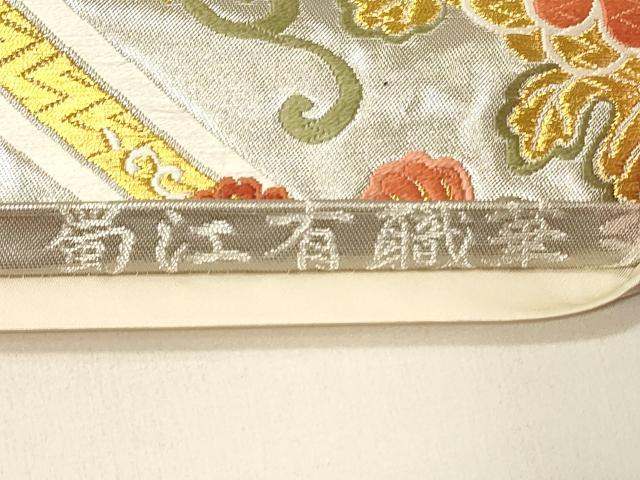 平和屋着物◎六通柄袋帯　唐織　蜀江有職華文　金糸　正絹　逸品　DABE3984qp