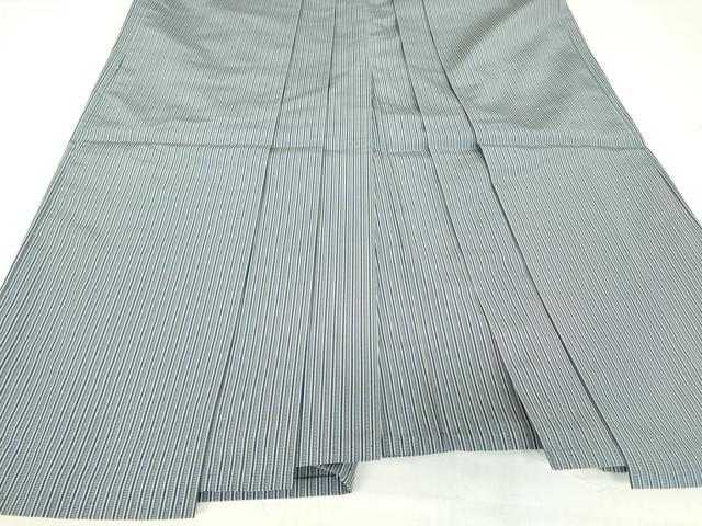 平和屋着物●男性　馬乗り袴　縞　正絹　逸品　DABE4005az