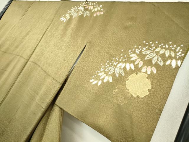 平和屋着物●訪問着　駒刺繍　絞り　雪輪花文　金彩　正絹　逸品　DABE4006az