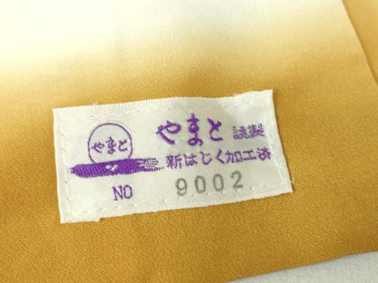 平和屋着物●江戸小紋　万筋　山吹茶色×素色　やまと誂製　正絹　逸品　DABE4010az