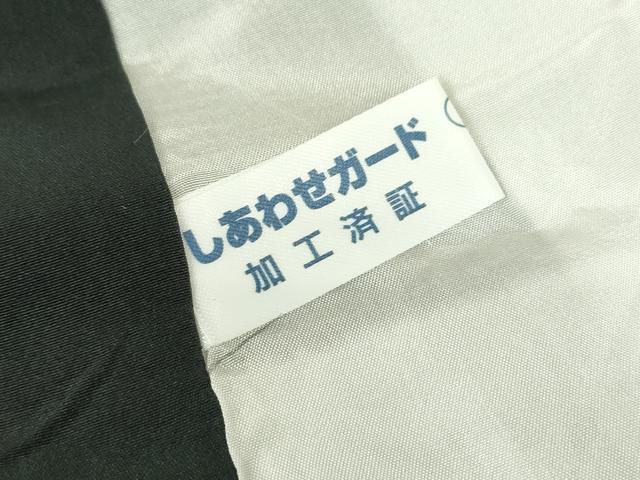 平和屋着物●訪問着　地紙花文　黒地　金彩　正絹　逸品　DABE4012az