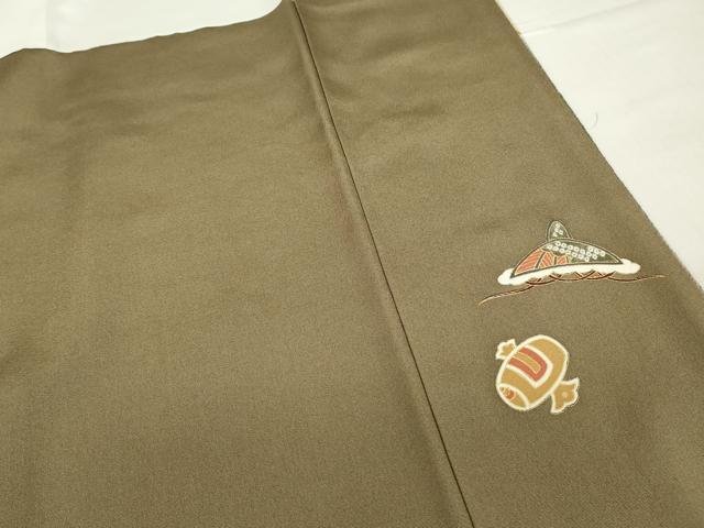 平和屋着物●訪問着　駒刺繍　宝尽くし文　暈し染め　金彩　鬼しぼ縮緬　正絹　逸品　DABE4017az