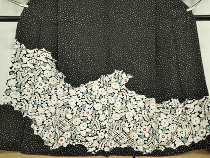 平和屋着物●訪問着　辻が花　黒地　金彩　正絹　逸品　DABE4019az