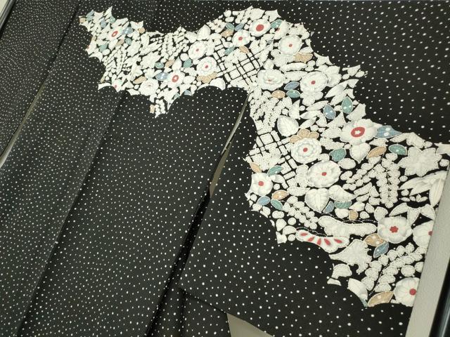 平和屋着物●訪問着　辻が花　黒地　金彩　正絹　逸品　DABE4019az