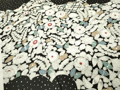 平和屋着物●訪問着　辻が花　黒地　金彩　正絹　逸品　DABE4019az