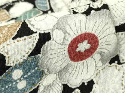 平和屋着物●訪問着　辻が花　黒地　金彩　正絹　逸品　DABE4019az