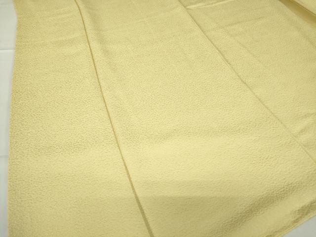 平和屋着物●上質な色無地　霞地紋　淡黄色　正絹　逸品　DABE4020az