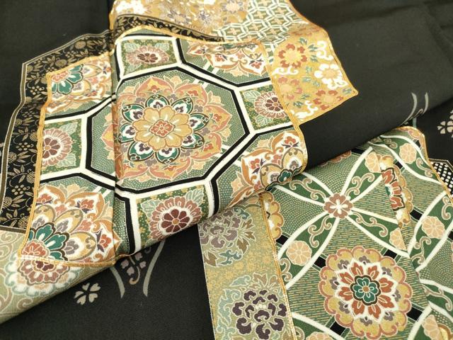 平和屋着物●豪華黒留袖　駒刺繍　正倉院花文　金彩　正絹　逸品　DABE4021az