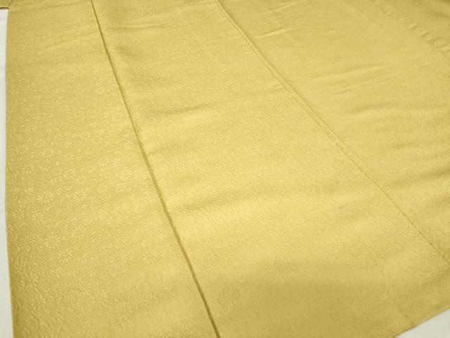 平和屋着物●上質な色無地　桐花地紋　黄支子色　正絹　逸品　DABE4022az