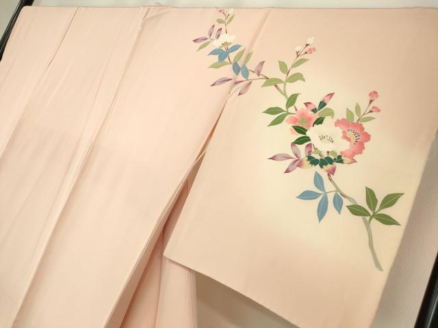 平和屋着物●訪問着　友禅　作家物　枝花飛鳥文　暈し染め　正絹　逸品　DABE4024az
