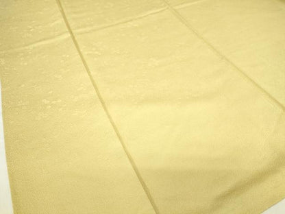 平和屋着物●上質な色無地　草花地紋　淡黄色　ロング丈　正絹　逸品　未使用　DABE4025az