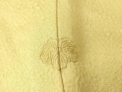 平和屋着物●上質な色無地　草花地紋　淡黄色　ロング丈　正絹　逸品　未使用　DABE4025az