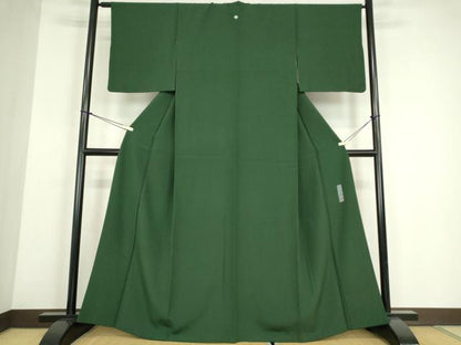 平和屋着物●上質な色無地　雅び彩重ね染　鉄色　正絹　逸品　DABE4027az