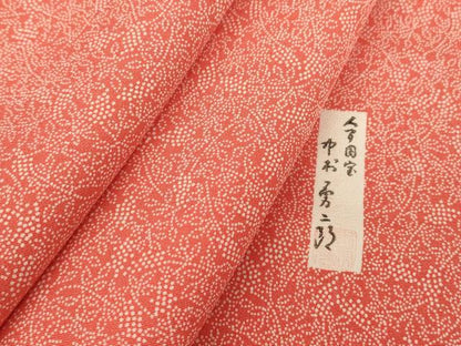 平和屋着物●重要無形文化財　人間国宝　中村勇二郎　江戸小紋　葡萄蔦の葉　正絹　逸品　DABE4031az