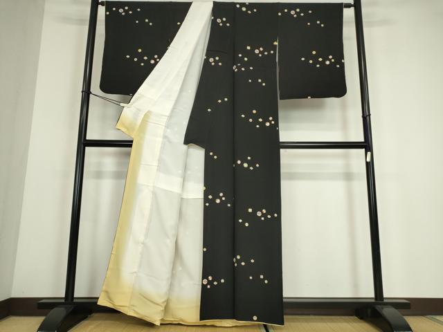 平和屋着物●上質な小紋　宝尽くし吉祥文　黒地　金彩　正絹　逸品　DABE4034az