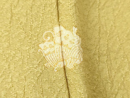 平和屋着物●上質な色無地　芥子色　正絹　逸品　DABE4035az