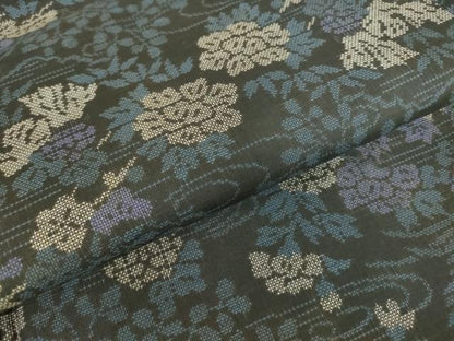 平和屋着物●本場大島紬　9マルキ　流水風景花文　正絹　逸品　DABE4038az