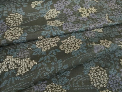 平和屋着物●本場大島紬　9マルキ　流水風景花文　正絹　逸品　DABE4038az