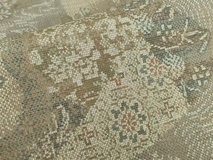 平和屋着物●本場大島紬　9マルキ　正倉院花文　さが美扱い　正絹　逸品　DABE4039az