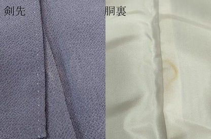 平和屋着物●上質な色無地　藤納戸色　鬼しぼ縮緬　正絹　逸品　DABE4043az